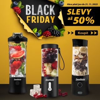 💥 BLACK FRIDAY JE TU! Oblíbené přenosné mixéry SmoothieJet teď koupíš za nejlepší cenu v roce! 🔥 Slevy až 50 % na všechny...